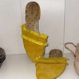 Birdies Mustard Yellow Suede Mules